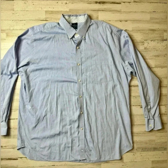TAILORBYRD Shirt Mens XXl Long Sleeve Button Down Light Blue Solid - Picture 2 of 14